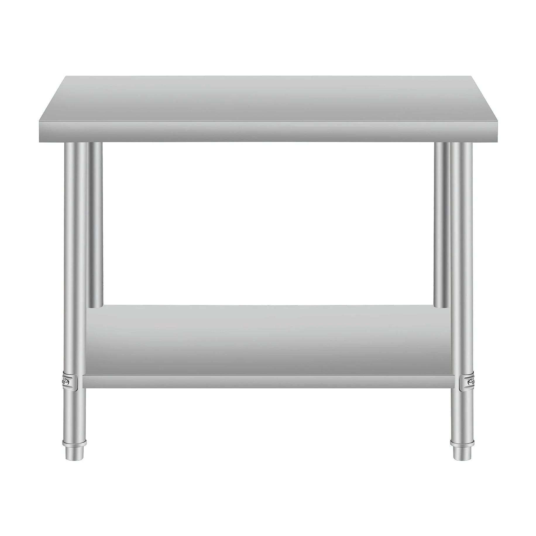 Stainless Steel Work Table - Commercial Table with Wheels & Shelf