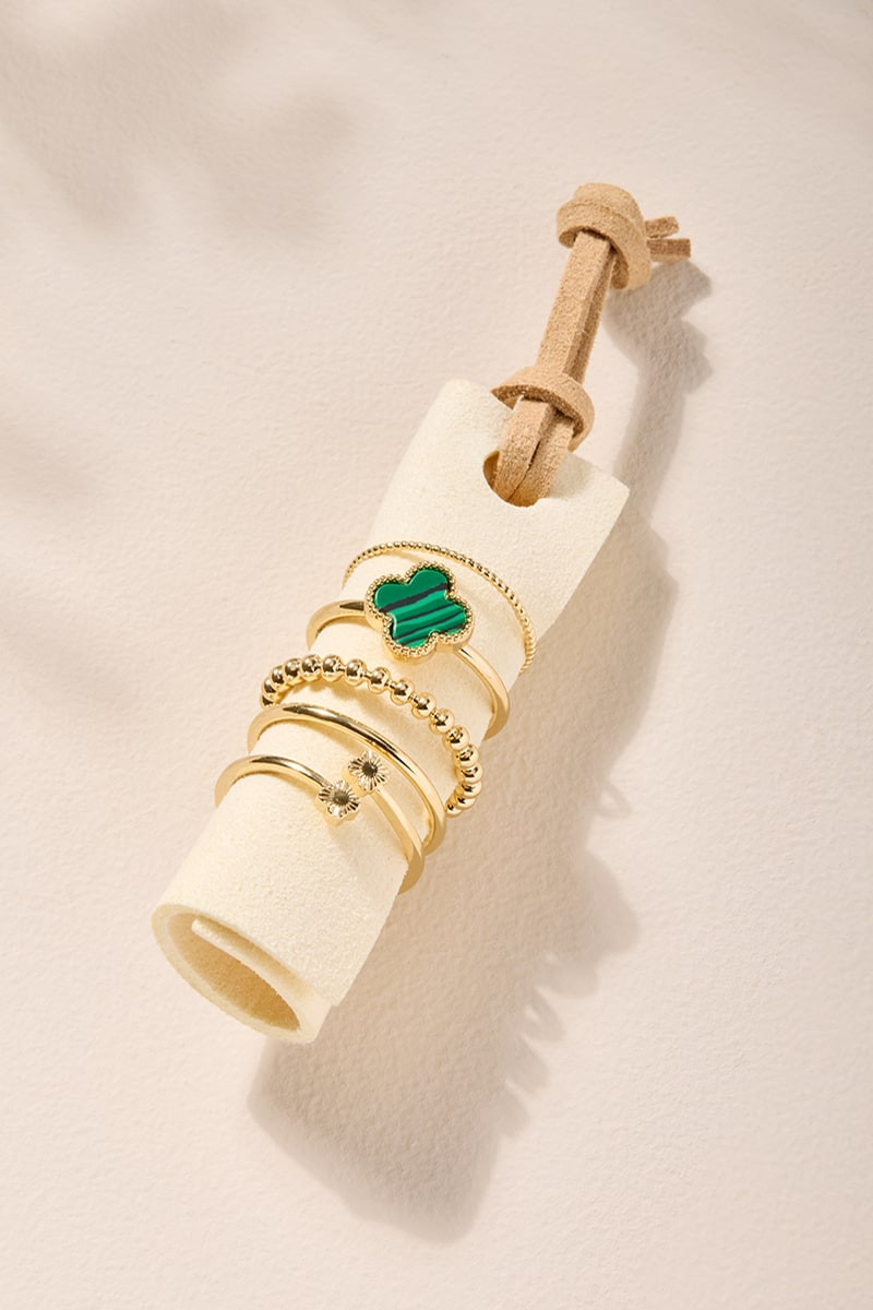 Carolina Mixed Clover Ring Set