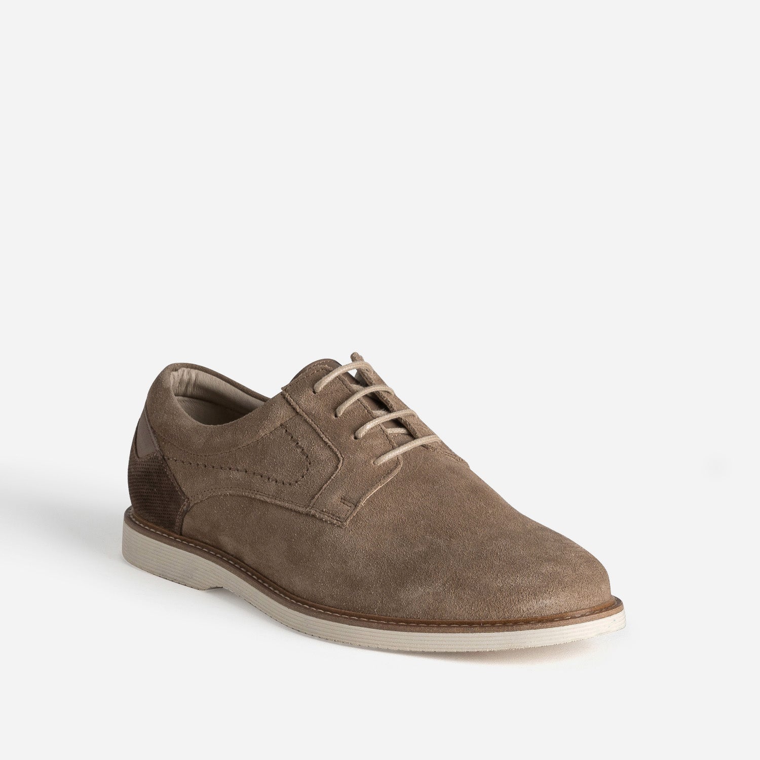 Derby taupe cuir velours