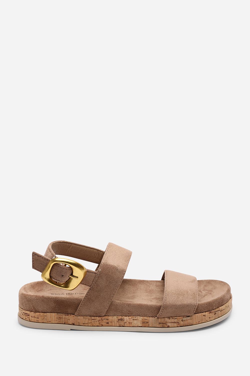 Where's That From Banyan Double Strap Flatform Suede Sandal
