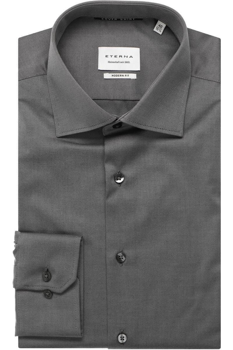 ETERNA Modern Fit Hemd silber, Strukturiert