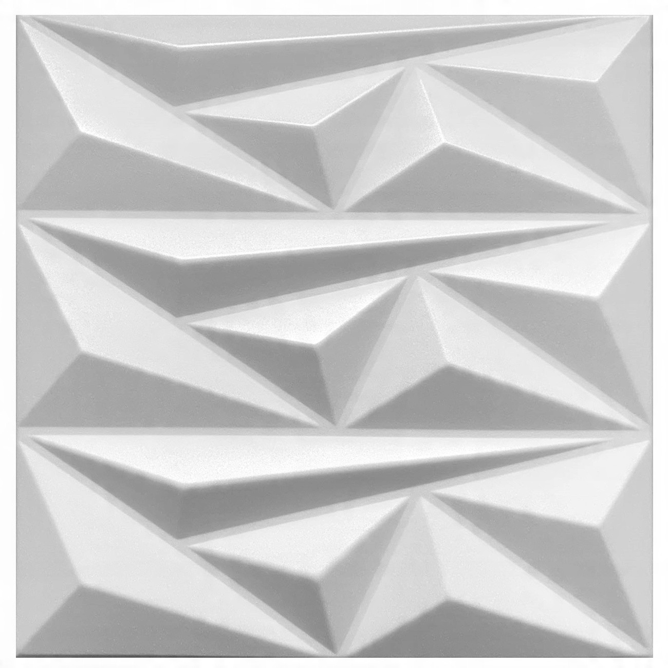 Białe Panele Ścienne 3D Kasetony Sufitowe Topaz Geometryczne 50X50Cm