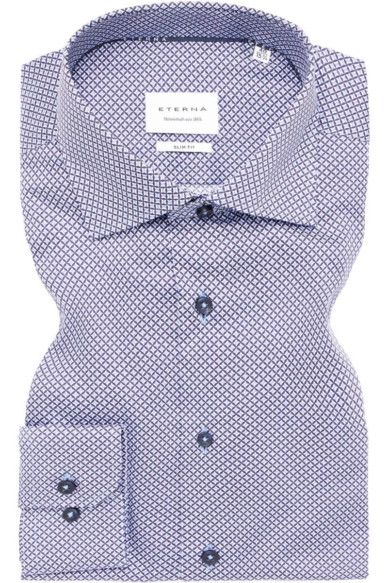 ETERNA Slim Fit Hemd mittelblau, Bedruckt