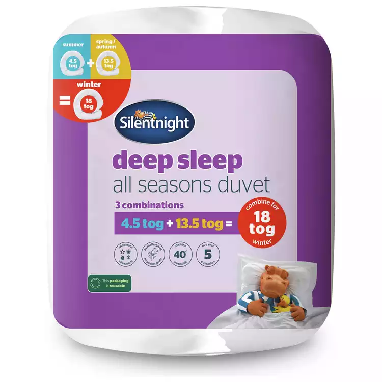 Silentnight Deep Sleep All Seasons 18 Tog Duvet - Single