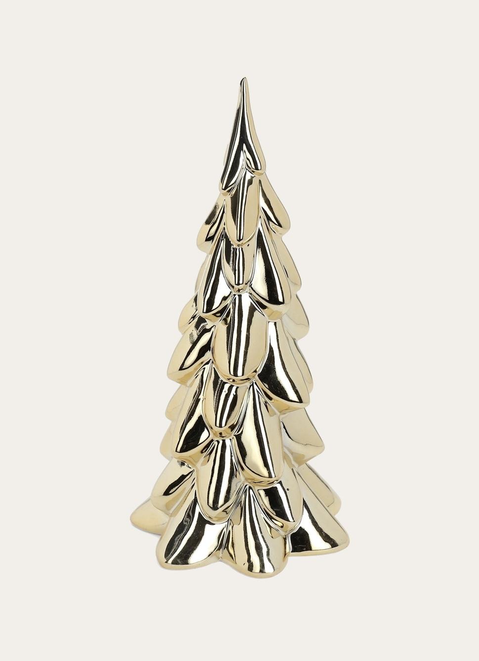 GRAND SAPIN à POSER EN PORCELAINE BRILLANT OR