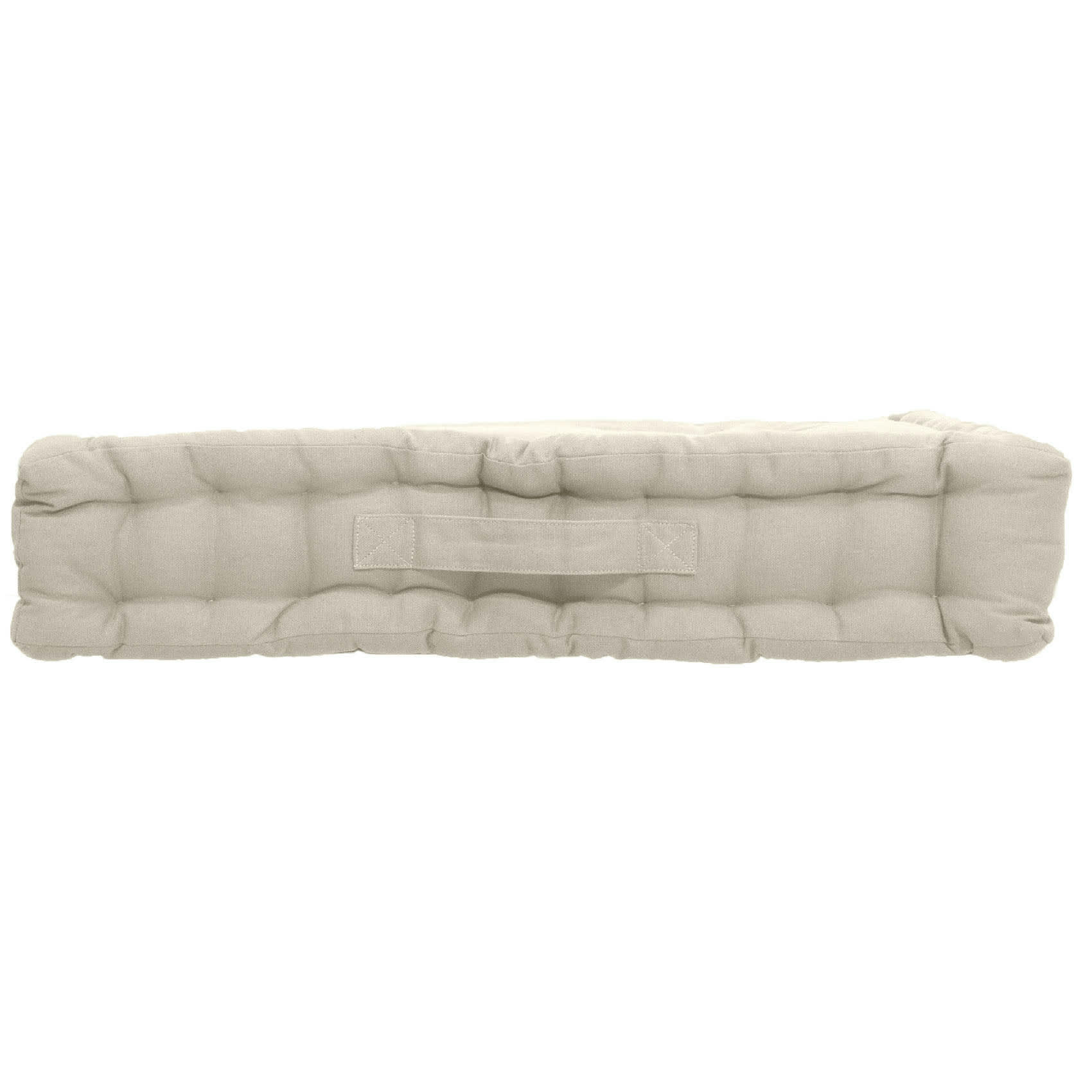 - Coussin de sol uni en pur coton ecru 50x50x10 cm