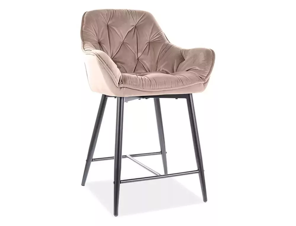 Hoker niski CHERRY H-2 VELVET beżowy