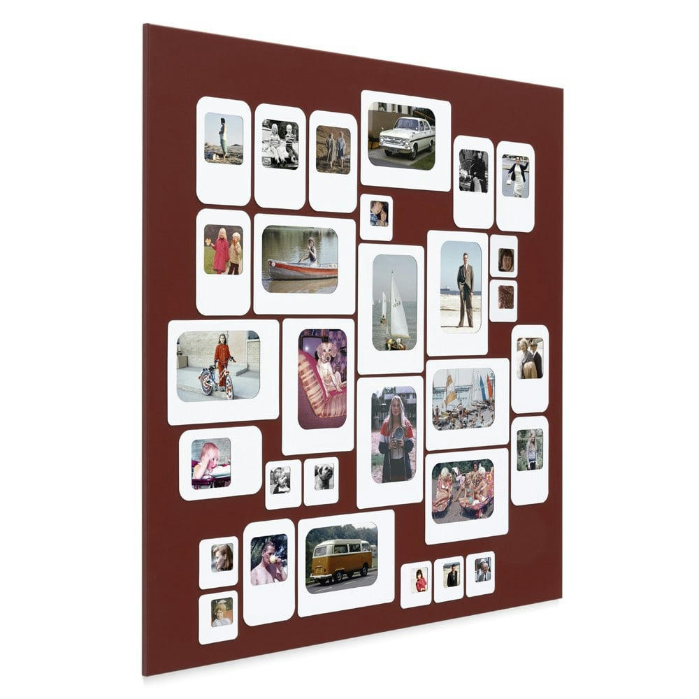 - Cadre photos design pêle mêle m30 acier oxyde rouge