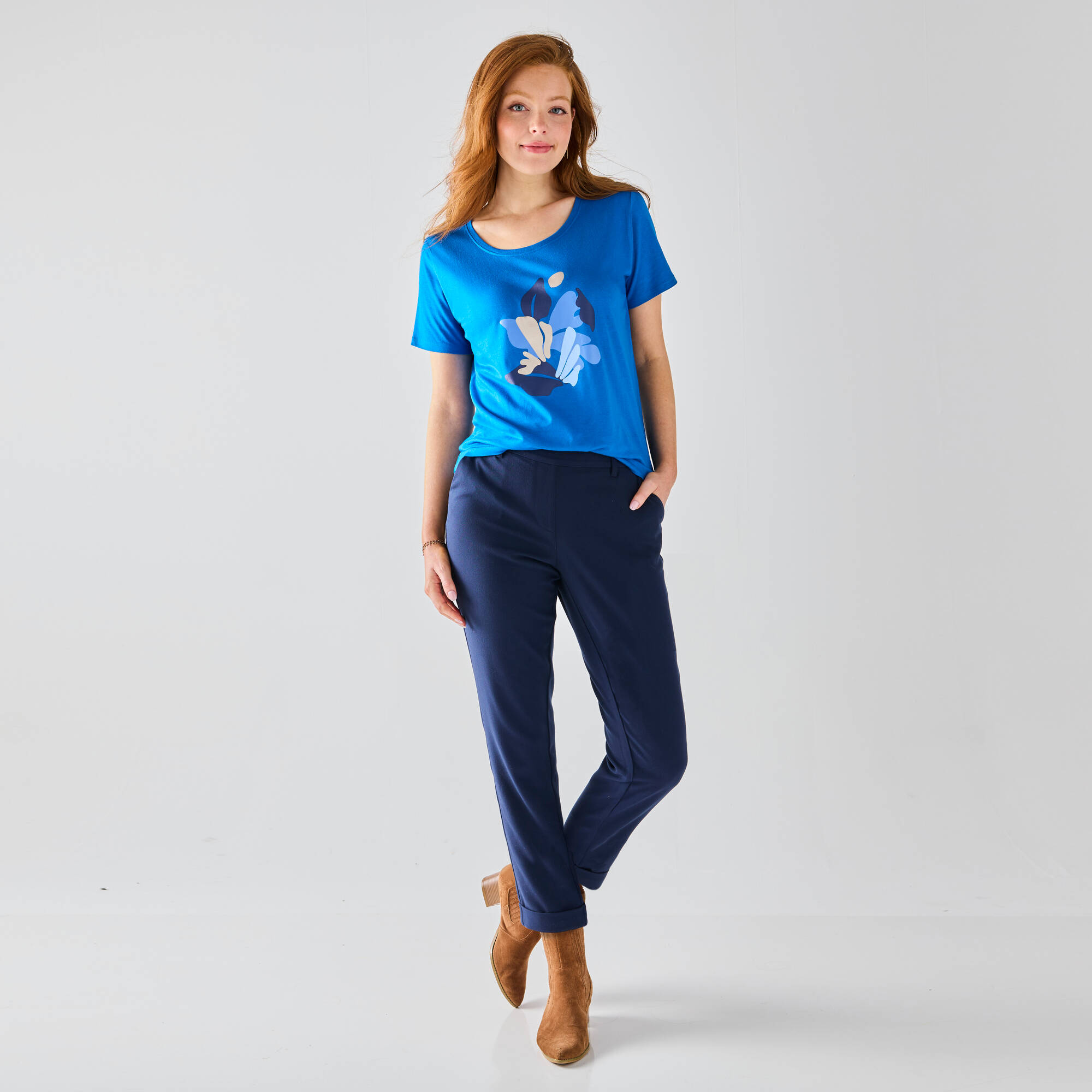 Pantalon 7/8ème fuselé uni