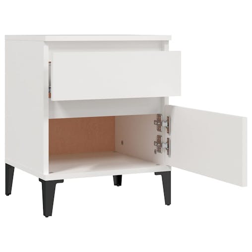 NNEVL Bedside Cabinet White 40x35x50 cm