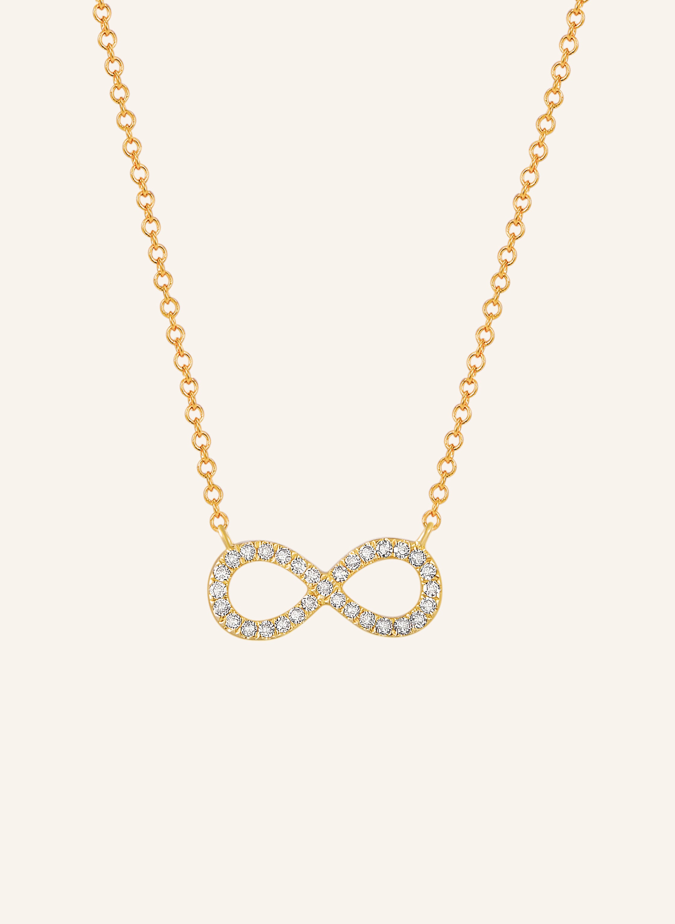 Leaf Halskette INFINITY aus 18 Karat Gelbgold mit Diamanten