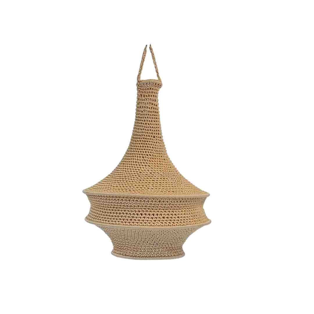 NOA MAY Hanglamp Zara - zand - viscose - Ø 30 cm / H 47 cm - fishnet design