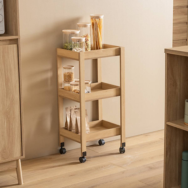 Desserte 3 niveaux Abana bois clair - Beige- 5five