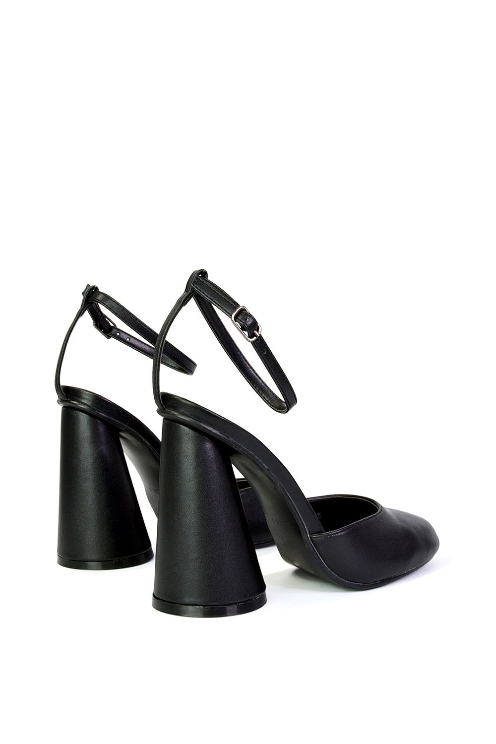 XY London Ekin' Ankle Strap Statement Cylinder Block Heel