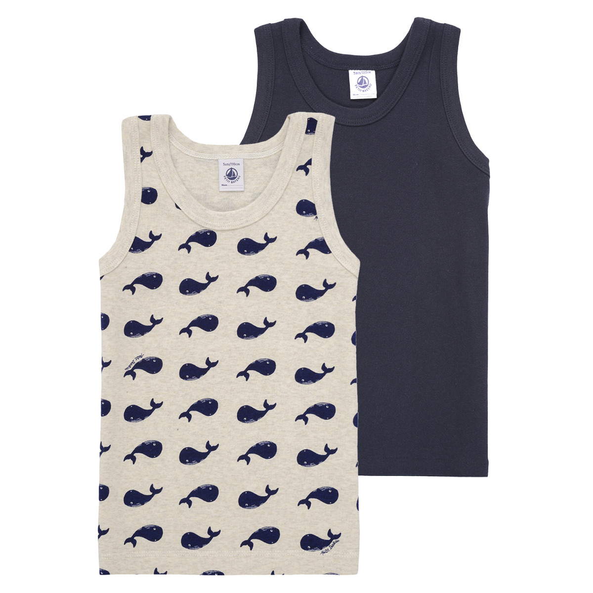 Petit Bateau - 2 DEBARDEURS - Marine
