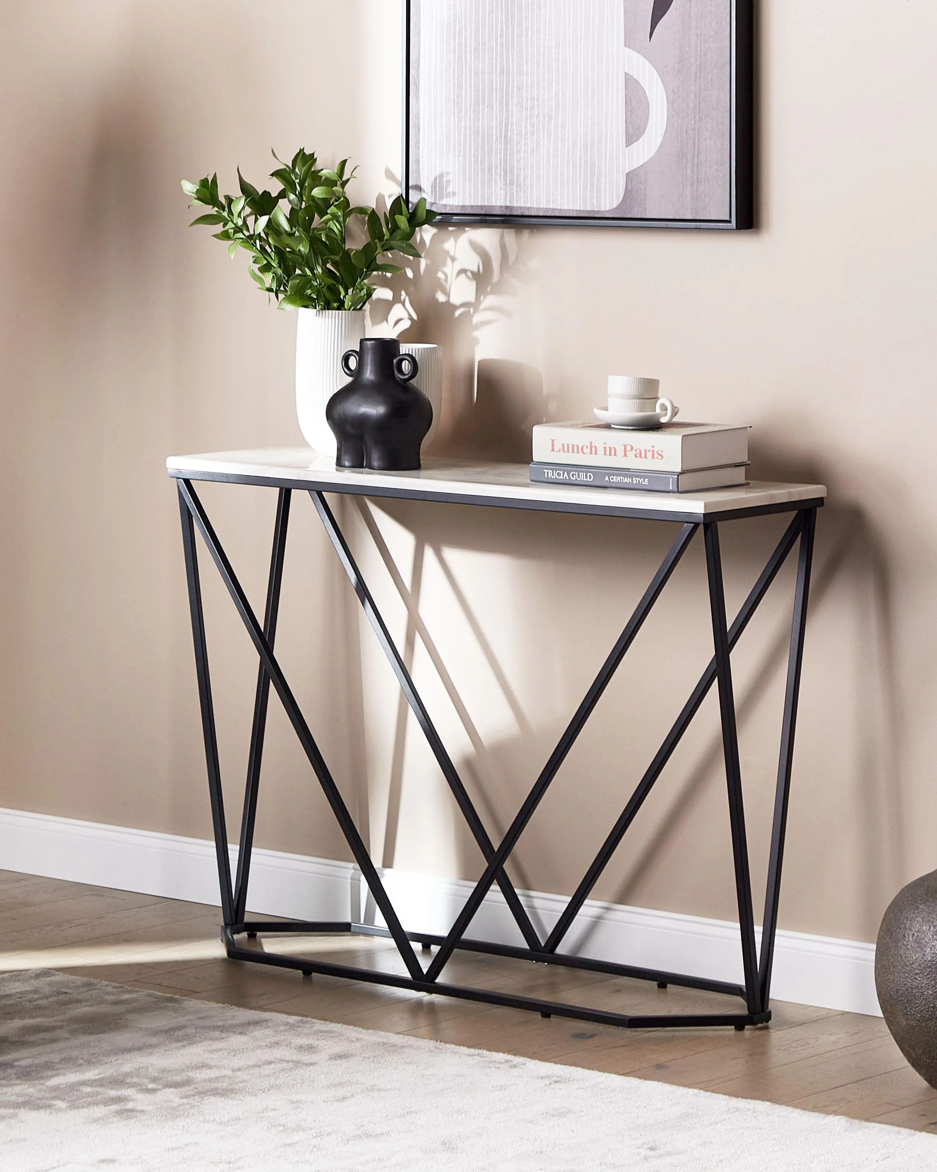 Console Table HAZEN Marble/ Black