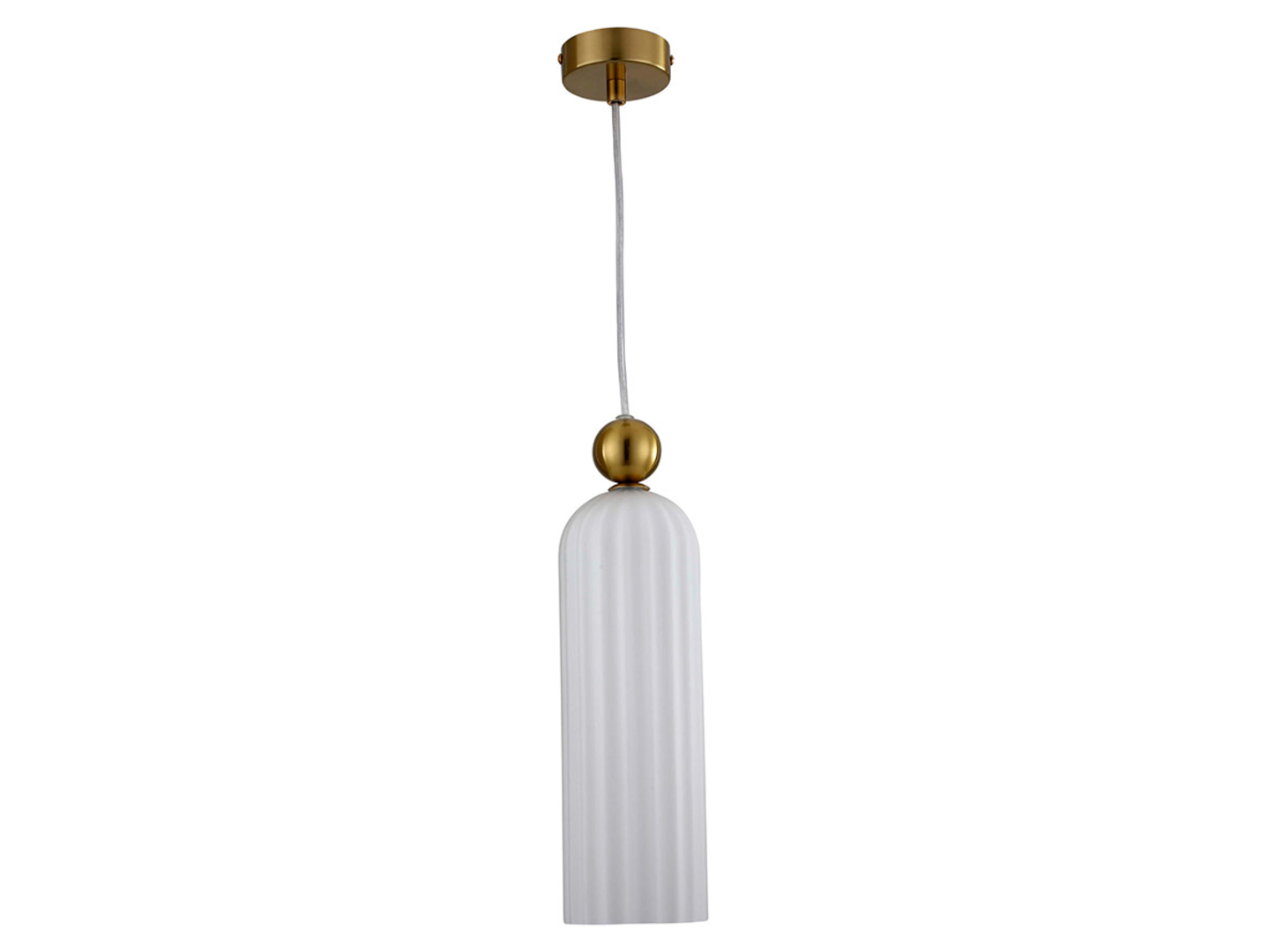 Lampa wisząca Piega szklana biało-złota