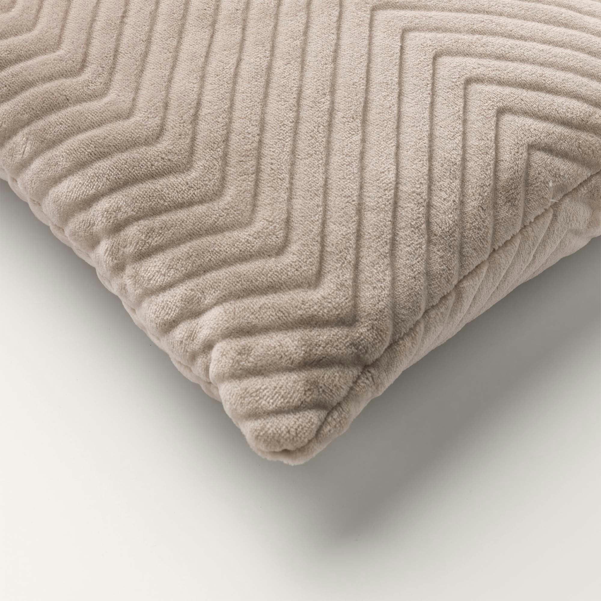 ZICO - Coussin - beige en velours 45x45 cm uni