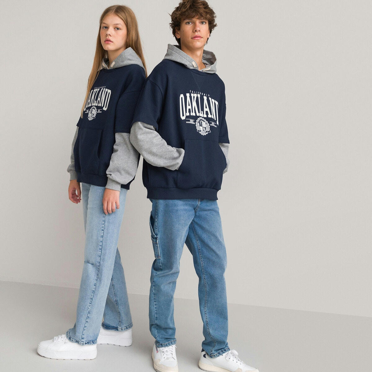 Sweat oversize capuche campus en molleton unisexe