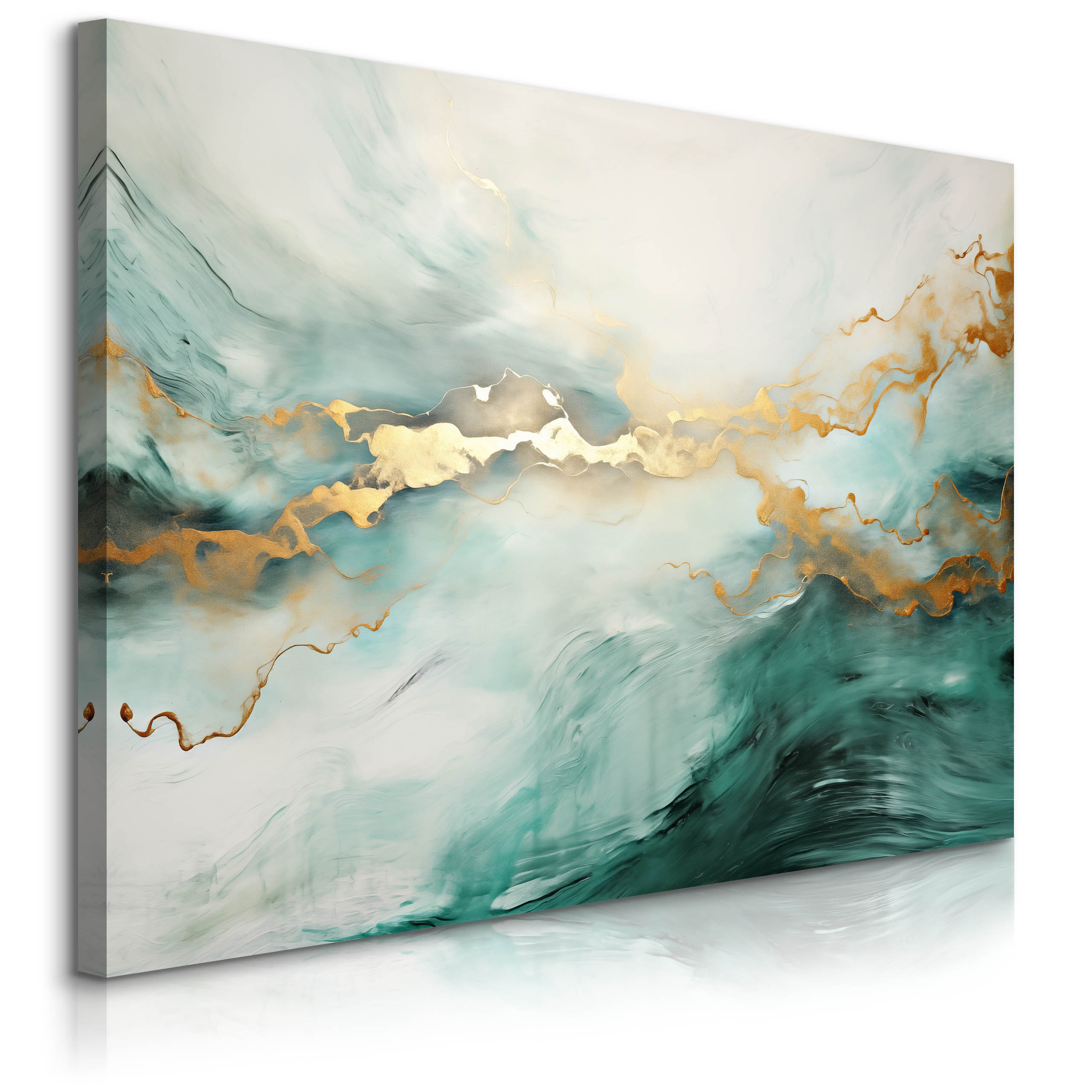 Obraz Abstrakcyjny Zielony Marmur W Stylu Glamour 30x20cm