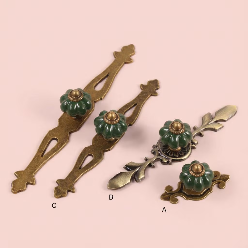 Vintage Cabinet Drawer handle knobs Aged style Pumpkin Dresser Knob,Custom engraved wardrobe closet Pull knobs,Classical Kitchen knob handle
