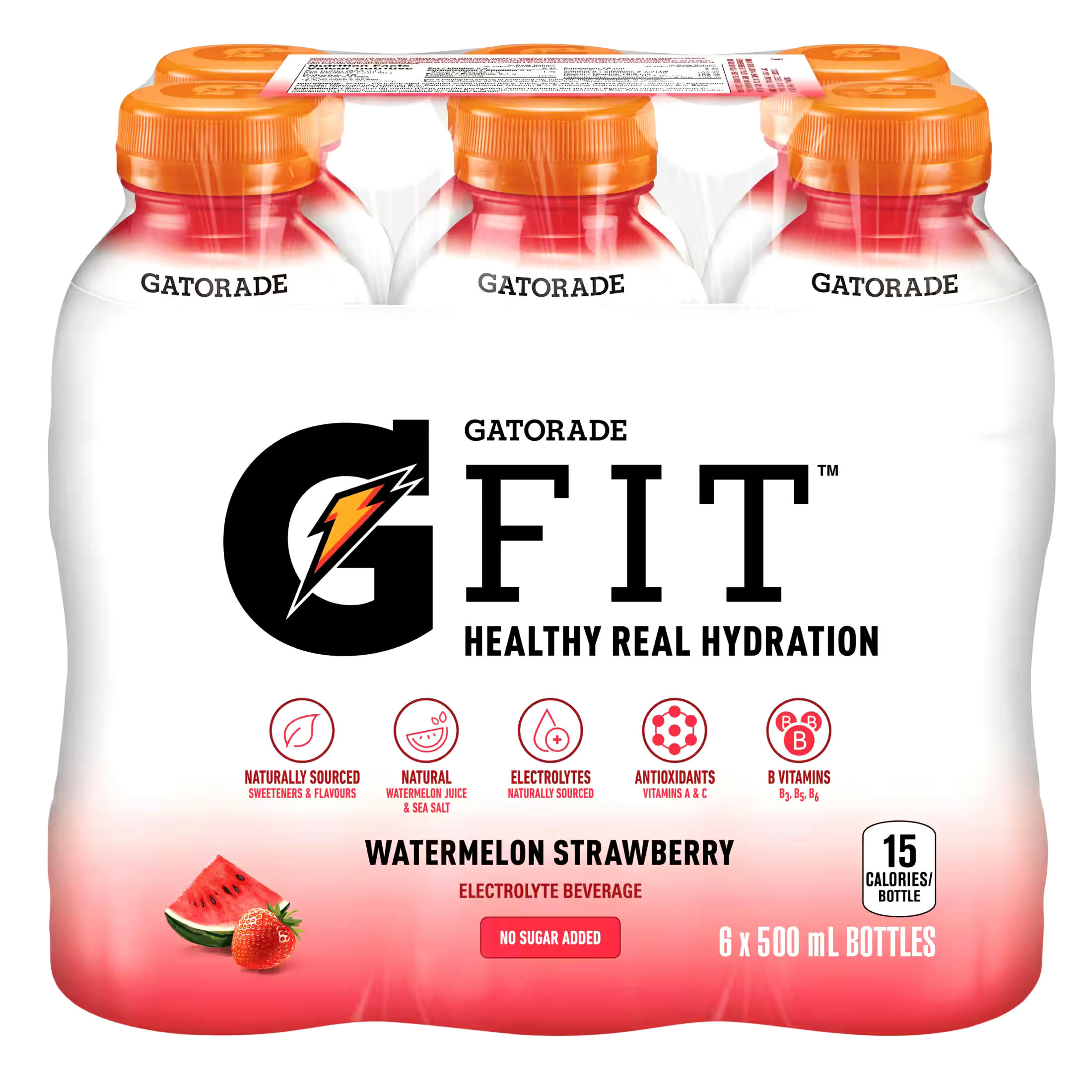 Gatorade G FIT Watermelon Strawberry Sports Drink, 6 x 500-mL
