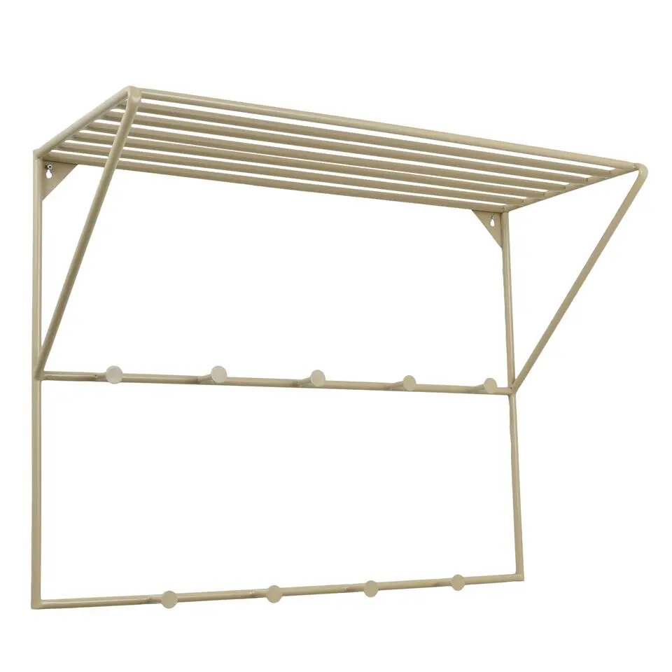 LOFT42 Jasmin Kapstok �?Beige �?Metaal �?9 haken - 60x80x32