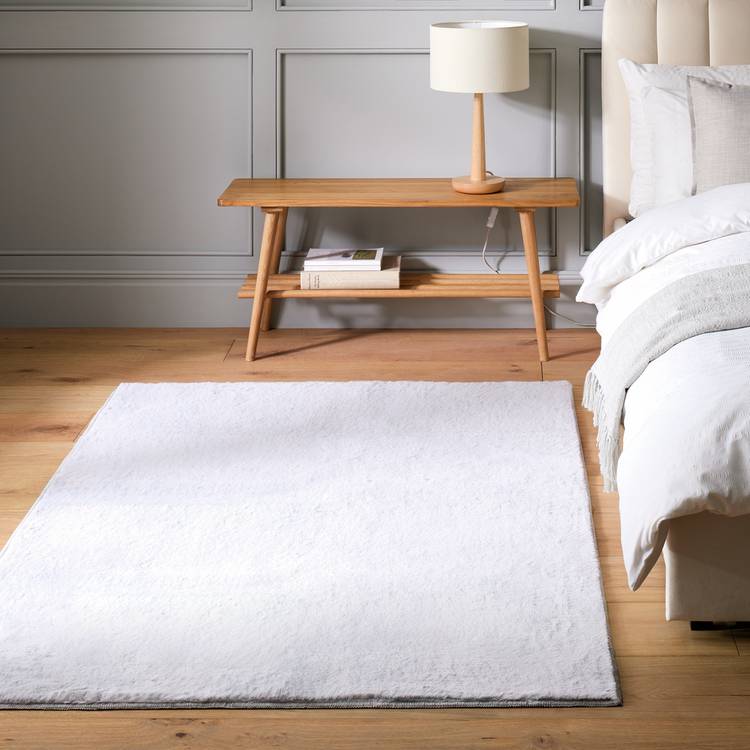 Habitat Cosy Soft Dove Grey Short Pile Rug - 150x80cm