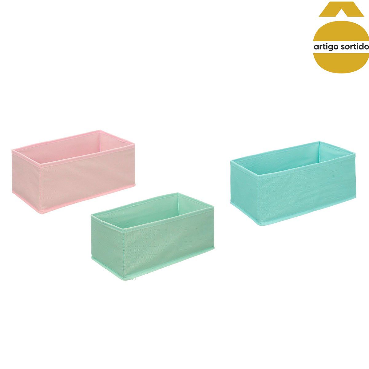 Caixa organizadora multicolor em TNT