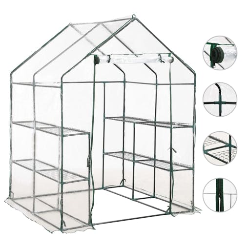 NNEVL Greenhouse with 8 Shelves 143x143x195 cm