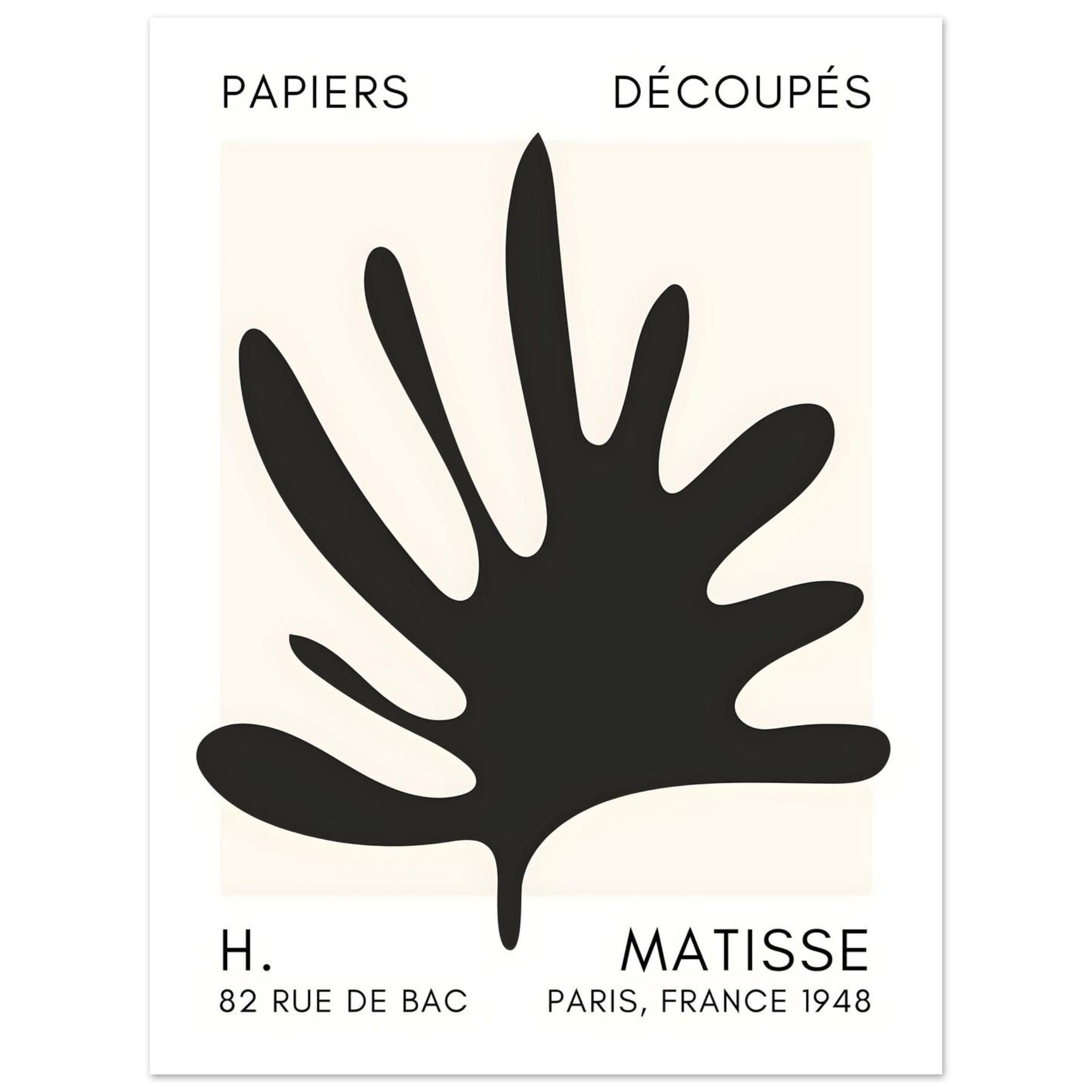 Artfulprints Poster Matisse – Coral drift black  - 30x40 cm - Zwart