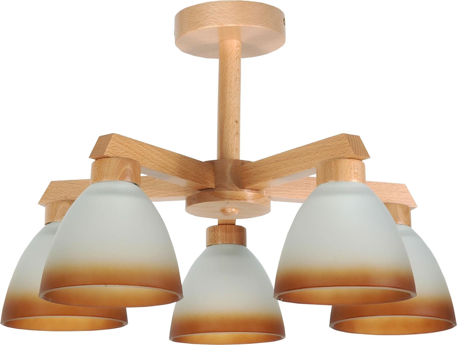 Lampa sufitowa EDYLIT retro drewniana vintage 5xE27 DELMAR SOSNA 9-1180A