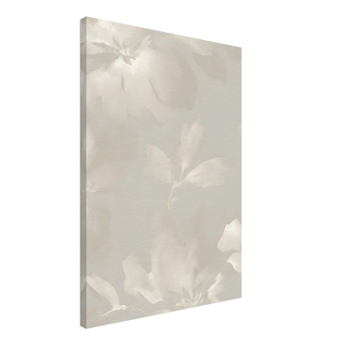 Artfulprints Canvas Soft grey blossoms canvas - 50x70 cm - Grijs