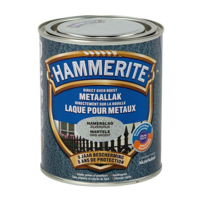 Laque antirouille pour métaux martelés argent 0,75 L HAMMERITE
