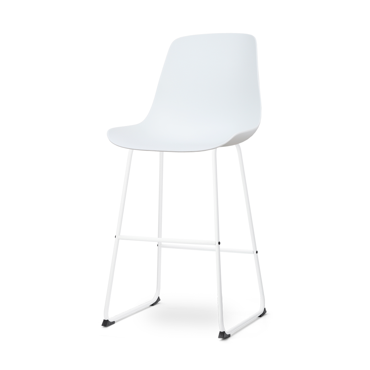 Nolon Nino-Pip Barkruk Wit - Kunststof - Wit Onderstel - 75 cm