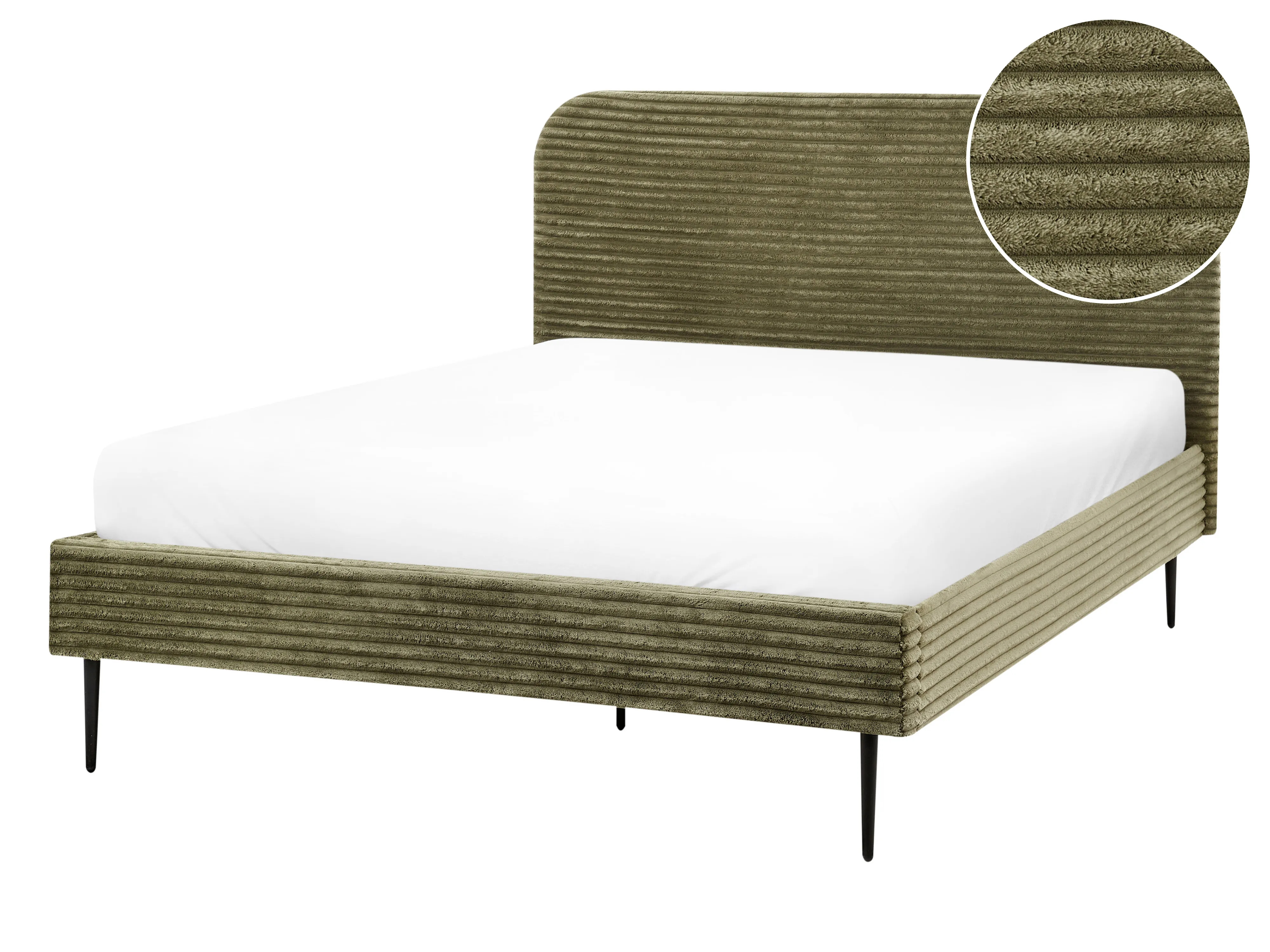 Bed Corduroy FLAYAT 140 x 200 cm (EU Double) Green