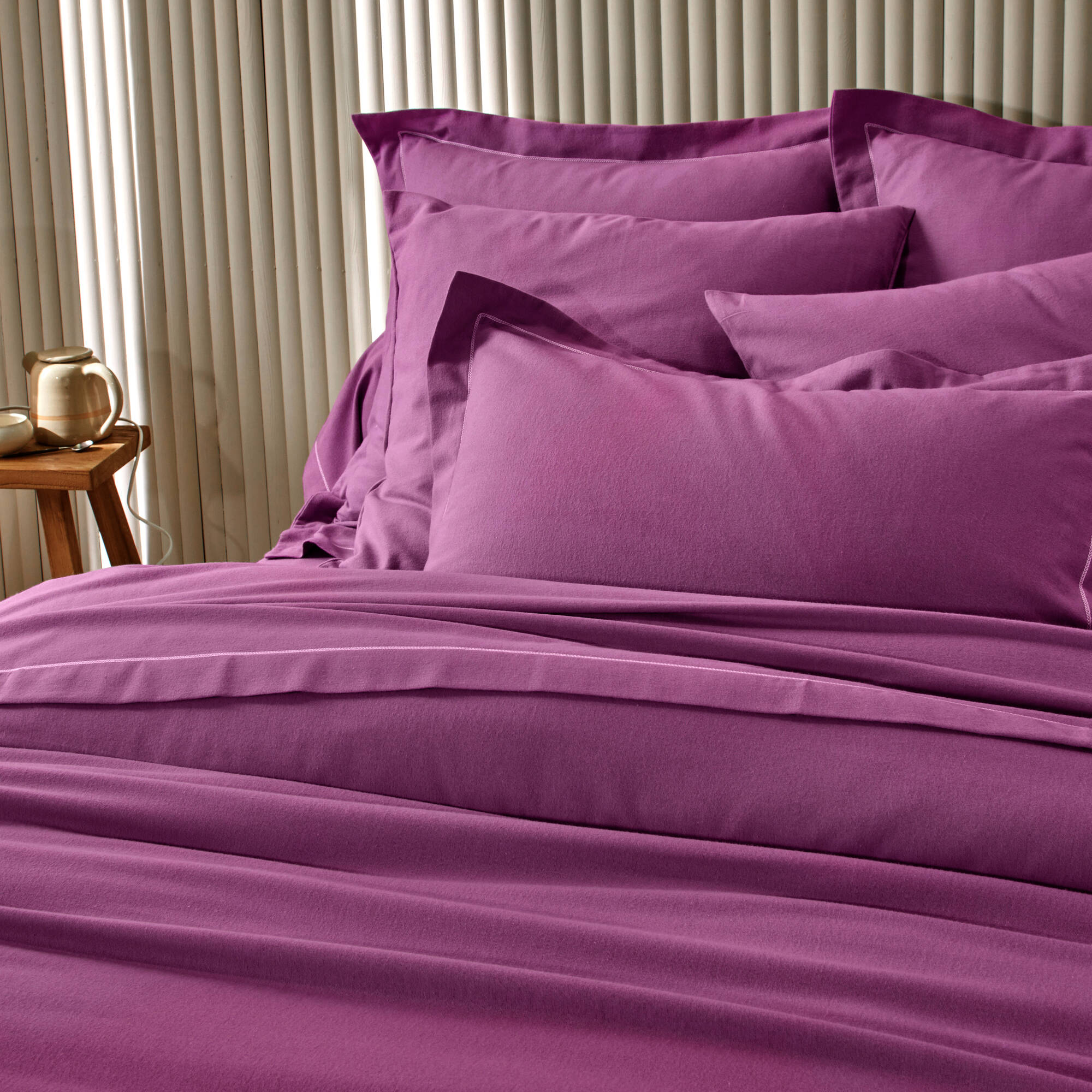 Linge de lit uni flanelle