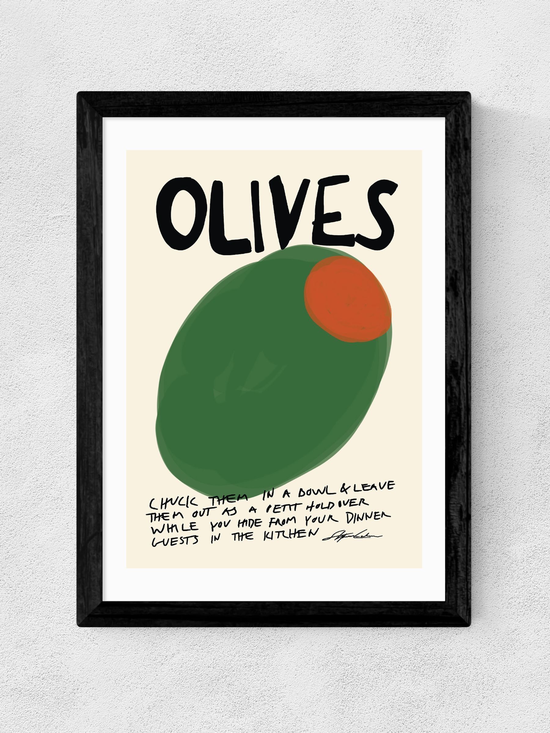 East End Prints Black Olives Wall Art Print by Stephie Cardona