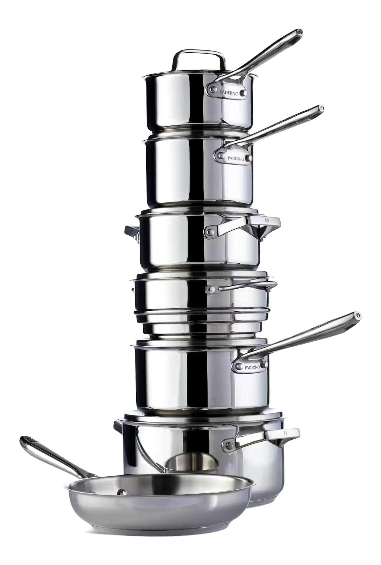 PADERNO Canadian Signature Stainless Steel Cookware Set, Dishwasher & Oven Safe, 13-pc