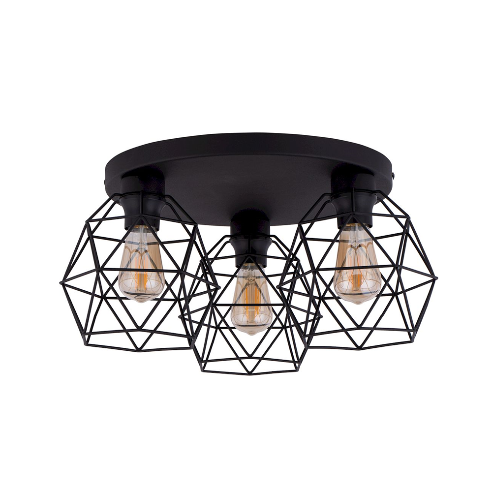 Galaxy black lampa sufitowa 3 pł koło