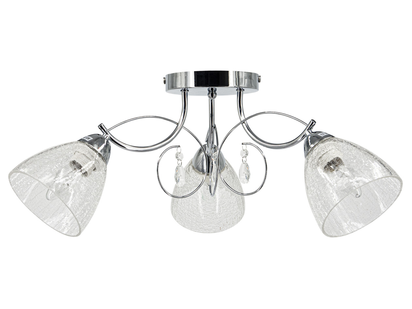 Lampa sufitowa Wenus 3-punktowa metalowa srebrna