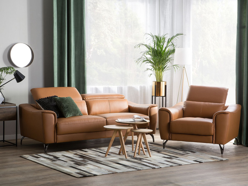 Zestaw wypoczynkowy sofa fotel skórzany