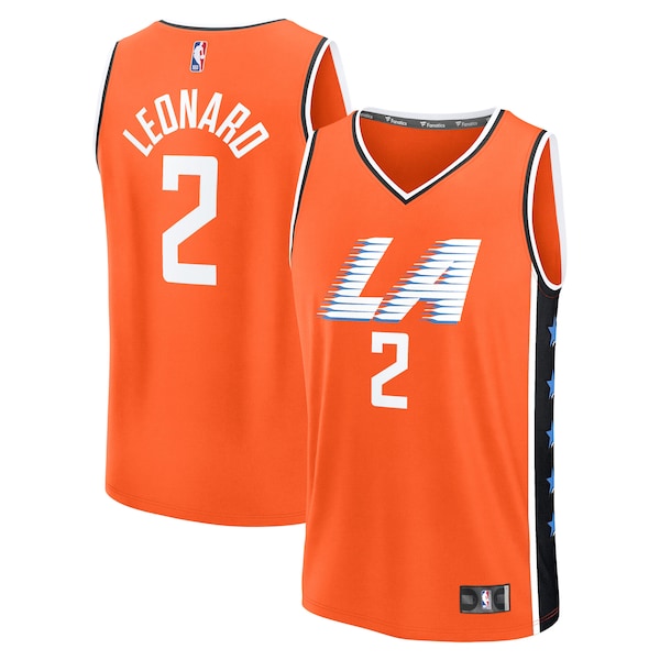 Kawhi Leonard LA Clippers  Youth 2025/26 City Edition Fast Break Jersey - Orange