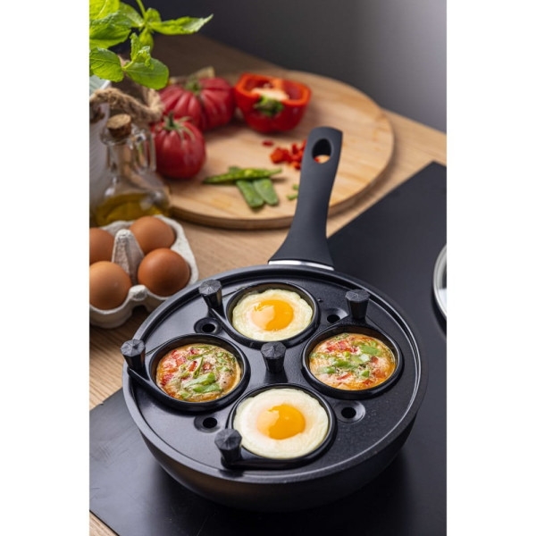 Patelnia Z powłoką marmurową z wkładem do jajek 20cm KINGHOFF