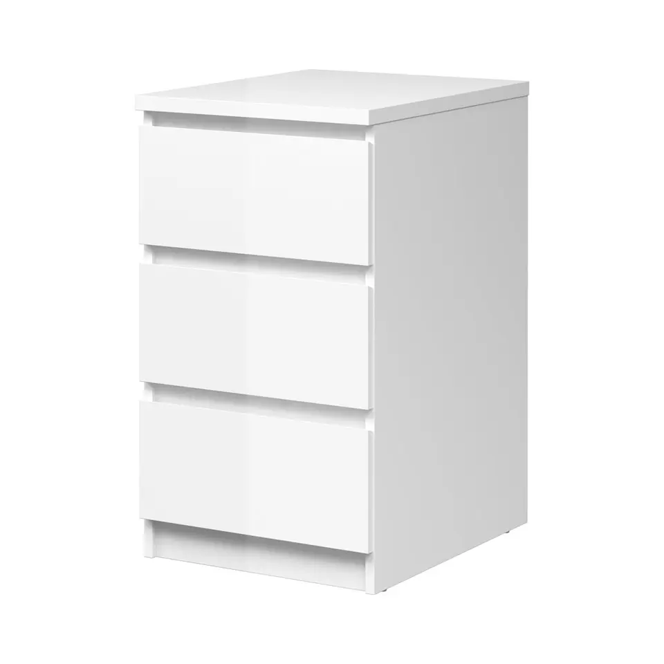 Nachtkastje Naia - 3 lades - hoogglans wit