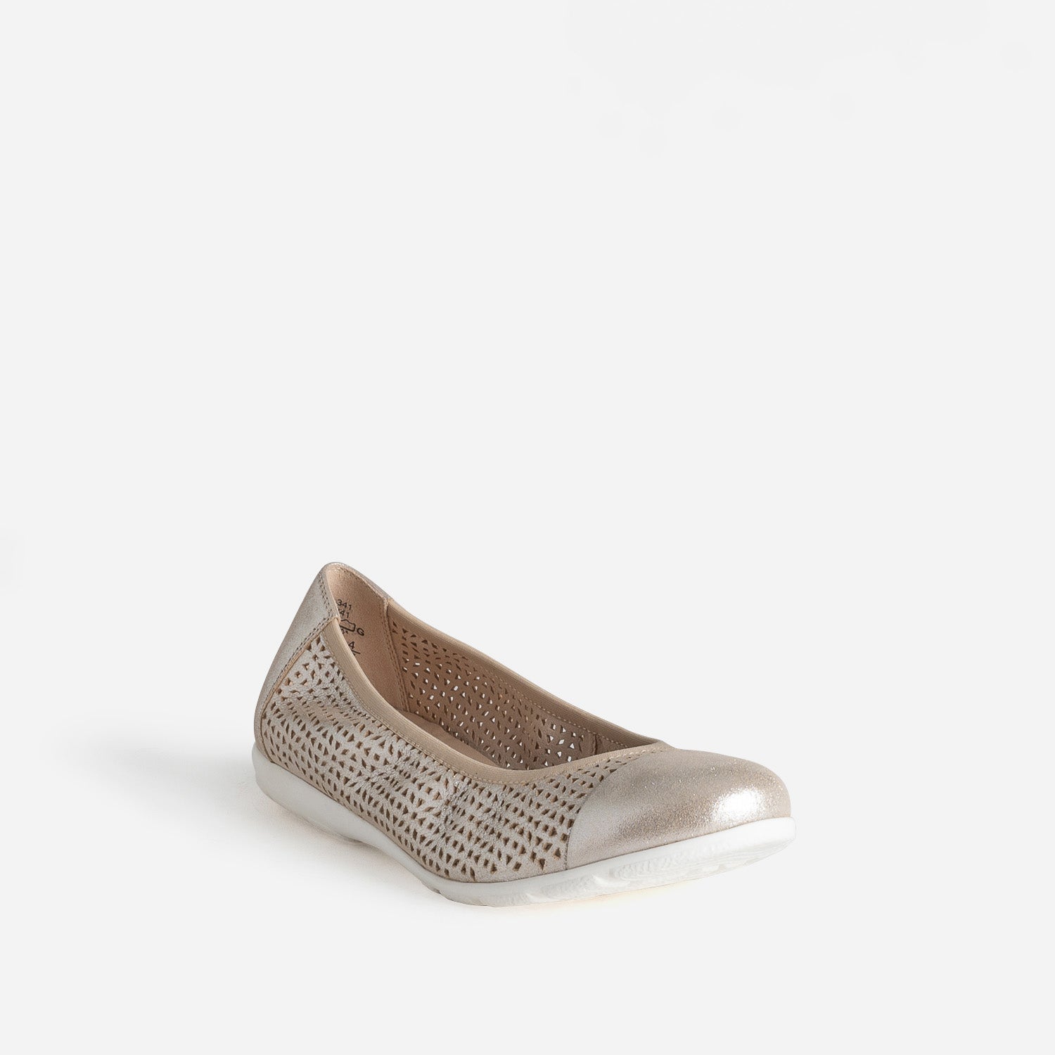 Ballerine CAPRICE dorée élastiquée cuir ajouré