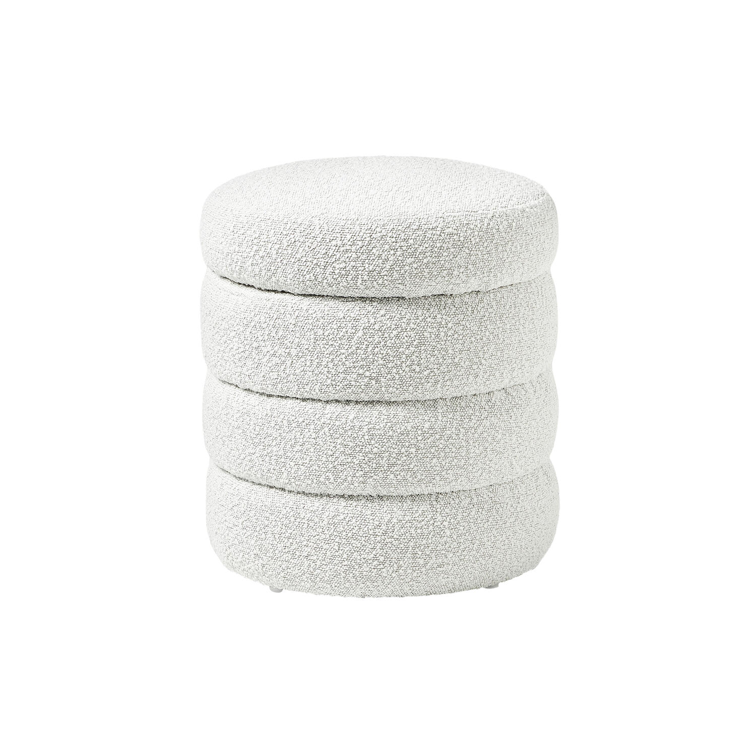 Alto Stool with Storage Space, boucl&eacute; off white