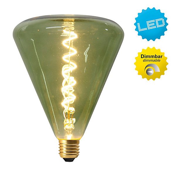 Ampoule LED 'DILLY' douille E27, 4 watts, métal et verre en vert