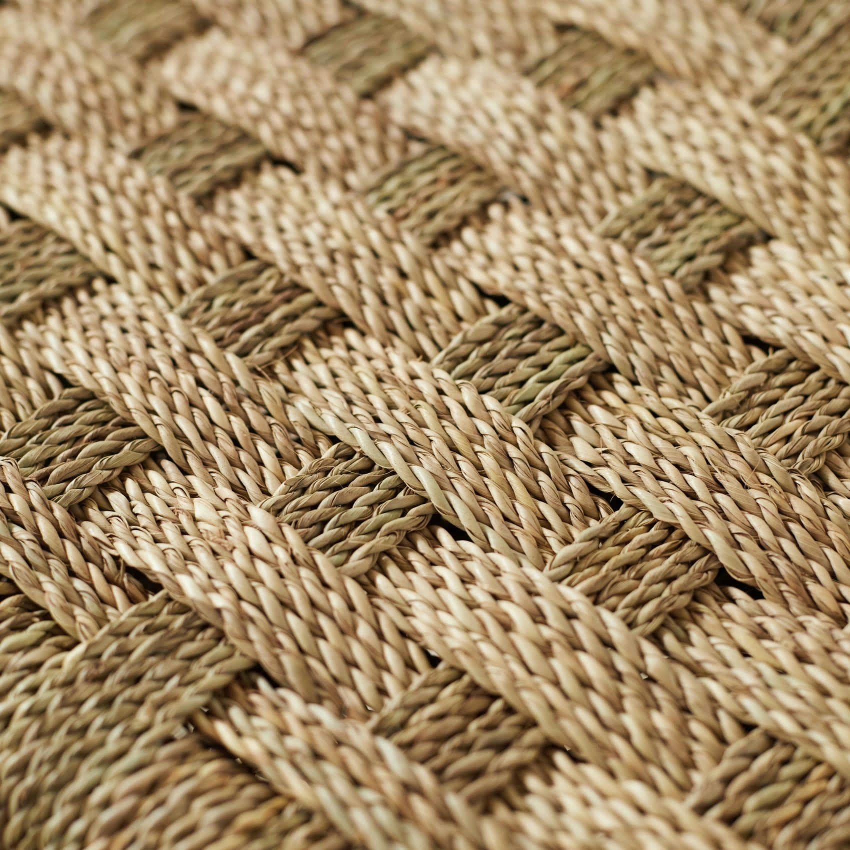 - Banc marocain  tressage damier osier/bois naturel 100 cm