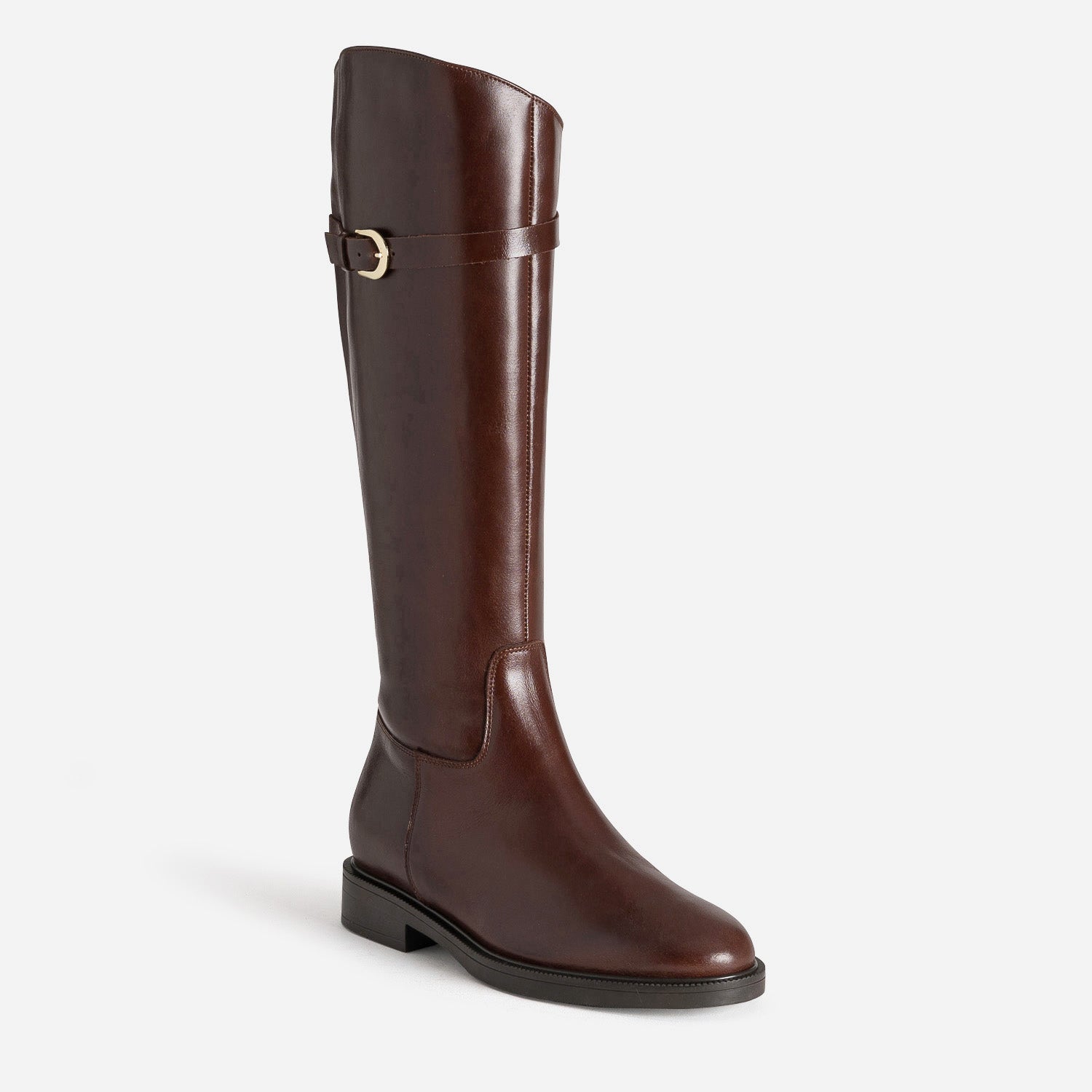 Botte cavalière marron cuir